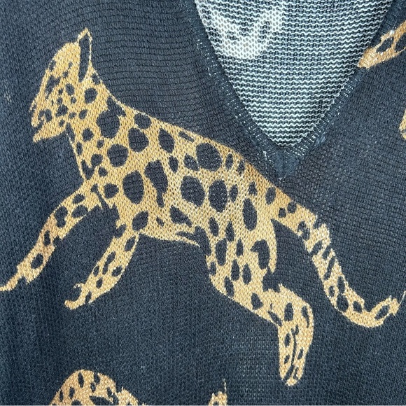 SHOW ME YOUR MUMU Hug Me Sweater Mucci Cat Knit Cheetah Pattern Size Small - Picture 8 of 8